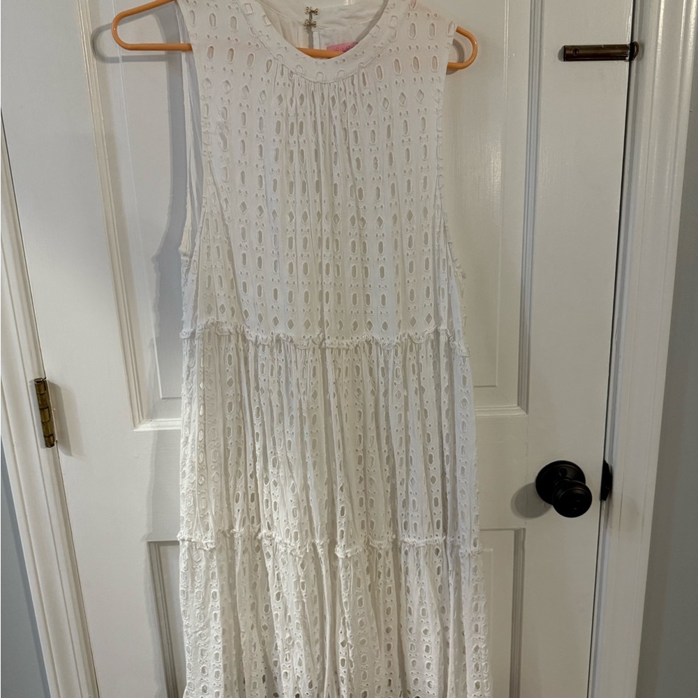 Lilly Pulitzer White Sleeveless Eyelet Dress